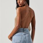 ASTR NEW The Label Mika Top Halter Cowl Neck Rainbow Metallic Open Back XL NWT Photo 1