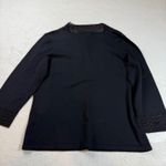 Ralph Lauren Lauren Womens Black Embellished V Neck Knit Top Blouse XL Photo 4