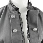 Maurice's Women's Black Long Sleeve Ruffle Buttons Military Blazer Coat Jacket 3 Photo 2