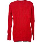Lacoste Vintage Y2K  Lipstick Red Cable Knit V Neck Sweater sz 38 / S Tenniscore Photo 1