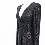 XScape  | Black Sequin Long Sleeve Surplus Evening Dress Gown. Photo 8