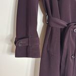 Jacqueline Ferrar Vintage Purple Trench Coat Women Size 12 Double Breasted +Belt Photo 3