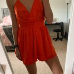Miss Avenue Orange Romper Dress Photo 0