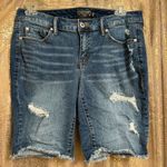 Torrid Blue Jean Distressed Bermuda Stretchy Shorts 10" Inseam Size 12 Photo 0