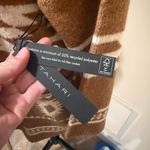 Tahari  | Tan and Cream Mosaic pattern open front cardigan size small Photo 6