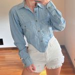 Faded Glory Vintage  Originals Bedazzled Chambray Button Down Size S Photo 0