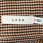 Lush Clothing Lush Houndstooth Pleated A-Line Skirt Size Medium Photo 5