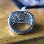 Natural Blue Apatite Sterling Silver Turtle Ring Size 5 Photo 2