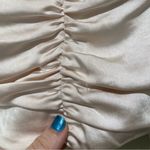 Endless Rose  Black Tie Satin Ruched Blouse Cream Women’s Size Large Photo 12