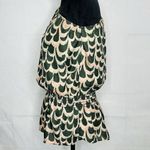 Tbags Los Angeles T-Bags Los Angeles One-Shoulder Top Size S Green Pink Scallop Pattern Smocked Photo 4