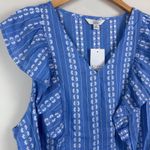 Croft & Barrow  Top Women's 2XL Blue White Floral Embroidered Flutter Sleeve NWT Photo 2