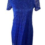 Dee Elle Cobalt Electric Blue Lace Short Sleeve Dress Photo 0