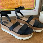 Steve Madden Kirsten Platform Wedge Sandal Black Leather Photo 0