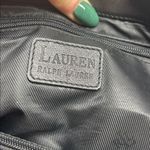 Lauren Ralph Lauren Black Leather Shoulder Bag with Houndstooth Trim Photo 7
