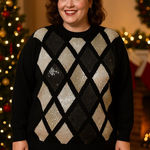 Alfred Dunner Vintage  Sequin Argyle Sweater – Size 2X Photo 1