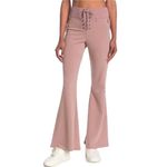 Free People  Mauve Downhill Flared lace up yoga pants size M Photo 10