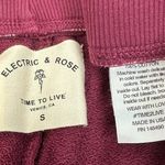 NEW Electric & Rose Feliz Cotton French Terry Jogger Relaxed Fit Maroon Small Photo 5