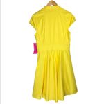 Betsey Johnson NWT Yellow Rockabilly Dress Sz 12 Pinup Girl Wrap Fit Flare Photo 2