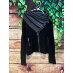 Free People Zip Up Cardigan Sweater Faux Scarf Wrap 100% Wool Women's Medium Photo 1