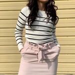 EXPRESS NWT Pale Pastel Pink tie belt Paper Bag Mini Skirt sz small Photo 0