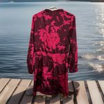 ZARA  Women's Satin‎ Effect Mini Dress Pink  Floral Size M Photo 6