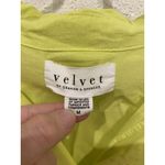 Velvet by Graham & Spencer Shirt Womens Medium Cropped Button Up Blouse Top Yellow Photo 3