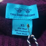 Two Bees Cashmere NWT Ribbed Cashmere Turtleneck Sweater XL Purple Photo 5
