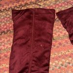 Charlotte Russe NEW MAROON VEGAN SUEDE THIGH BOOTS LACE UP Photo 5