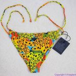 NEW It’s Now Cool square top string bottom bikini in bananas, M‎ Green Size M Photo 2
