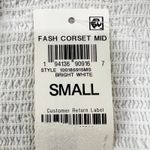 ON 34th Rushed Corset Midi Dress 100% Cotton Small Sleeveless White Coastal‎ Photo 4