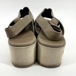 Vince Jenaya Slingback Platform Sandal Cross Open Toe Buckle Leather Nude 6.5 Photo 4