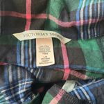 Victoria's Secret  Women’s Green Plaid Button Up Pajama Shirt Pj  Sleep Top Sz L Photo 3
