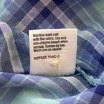 st. john's bay St. John’s Bay 1X Blue Plaid Cotton Button-Up Shirt – 3/4 Sleeve Plus Size Top Photo 5