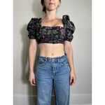 ZARA  Black Floral Crop Top Size XS Photo 4