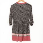 Forever 21 Boho Mixed Print Mini Dress Peasant Long Sleeve Black Red Lightweight Size S Photo 6