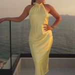 ZARA  butter Yellow Backless Halter maxi Dress holiday evening wedding  Photo 2