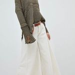 Free People Khaki Green Long Sleeve  Belong to You knit Crochet Top Beach CoverUp Photo 8