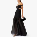 STAUD ‎ Emmaline Off-the-Shoulder Cut-Out Tulle Dress in Black NWT Size Medium Photo 2