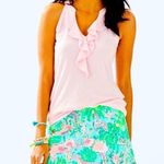 Lilly Pulitzer Pink Shay Ruffled Sleeveless Tank Top In Paradise Tint Size XS Photo 0