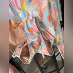 Mott50 one piece swimsuit rashguard Long Sleeve zip up colorful floral kelly Pink Size M Photo 4