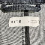 BITE Studios Denim Blazer Jacket Women's Business Casual Dark Wash Chic Size 10 Blue Photo 2