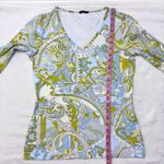 J. McLaughlin  Catalina paisley V-neck 3/4 Sleeve Top Size S‎ Photo 7