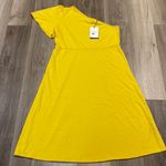 Who What Wear women’s yellow elbow sleeve one shoulder dress size XL new! Photo 0