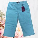 Gloria Vanderbilt  Cropped Jeans Capri Turquoise Sz 12 Photo 1