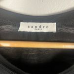 Sandro  Paris Pull over long sleeve sheer striped shirt top black S flaw Photo 1