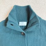 Allude Pine Green Cashmere Mockneck Dolman Sleeve Button Poncho Cardigan XS Photo 1