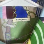 Sunday Up Scarf Print Patchwork Midi Shirt Dress size S Colorful Resort Vacation Photo 4