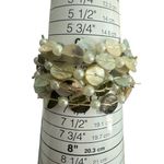 None Set of 6 Stretch Bracelets Abalone Mother of Pearl Shells Faux Pearl Beads 7" Photo 2