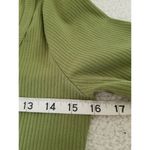 Madewell  Women Square Neck Long Sleeve Ribbed Cropped Sleekhold Green Top Size S Photo 4