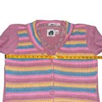 VTG Storybook Knits Pastel Striped Cardigan & Vest Y2K Cottagecore Knit Sweater Pink Size L Photo 6